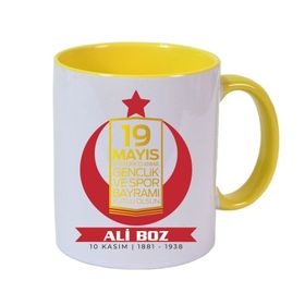 Baskı Dükkanı KB9888 19 Mayıs Atatürk Porselen Kupa Bardak