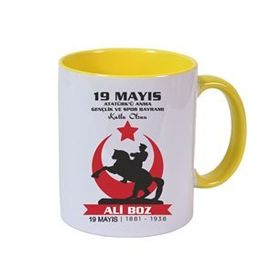 Baskı Dükkanı KB9888 19 Mayıs Atatürk Porselen Kupa Bardak