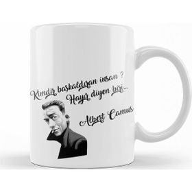 Baskı Dükkanı KB9920 Albert Camus Porselen Kupa Bardak