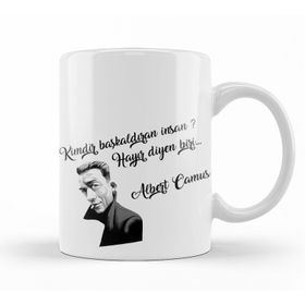 Baskı Dükkanı KB9920 Albert Camus Porselen Kupa Bardak