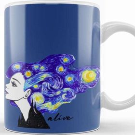 Baskı Dükkanı KB9923 Alive Vincent Van Gogh Porselen Kupa Bardak