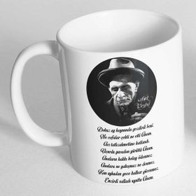 Baskı Dükkanı KB9967 Aşık Veysel Illustrasyon Porselen Kupa Bardak