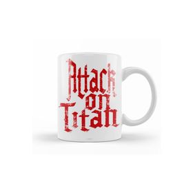Baskı Dükkanı KB9986 Attack On Titan Font Logo Porselen Kupa Bardak
