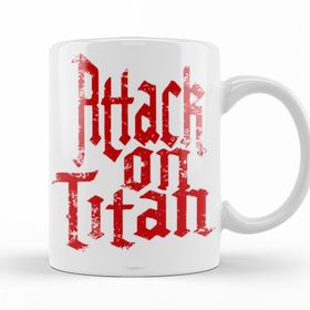 Baskı Dükkanı KB9986 Attack On Titan Font Logo Porselen Kupa Bardak