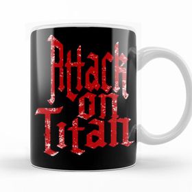 Baskı Dükkanı KB9986 Attack On Titan Font Logo Porselen Kupa Bardak