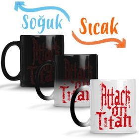 Baskı Dükkanı KB9986 Attack On Titan Font Logo Porselen Kupa Bardak