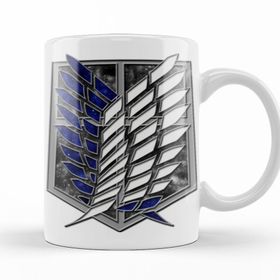 Baskı Dükkanı KB9991 Attack On Titan The Survey Corps Logo Porselen Kupa Bardak