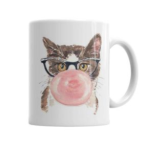 Baskı Dükkanı Kedi Sakız Cats Sihirli Porselen Kupa