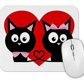 Baskı Dükkanı Kedicikler Kalp Cats Kedi Mouse Pad