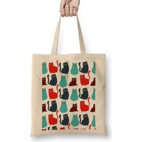 Baskı Dükkanı Kediler Cat Pattern 01 Bez Çanta
