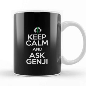 Baskı Dükkanı Keep Calm And Ask Genji Overwatch Porselen Beyaz Kupa Bardak