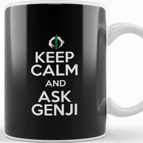 Baskı Dükkanı Keep Calm And Ask Genji Overwatch Porselen Beyaz Kupa Bardak