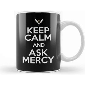 Baskı Dükkanı Keep Calm And Ask Mercy Overwatch Porselen Beyaz Kupa Bardak