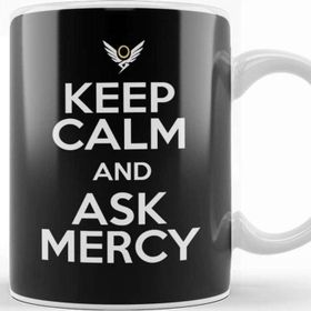Baskı Dükkanı Keep Calm And Ask Mercy Overwatch Porselen Beyaz Kupa Bardak