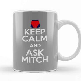 Baskı Dükkanı Keep Calm And Ask Mitch Baywatch Trunk Porselen Beyaz Kupa Bardak