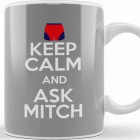 Baskı Dükkanı Keep Calm And Ask Mitch Baywatch Trunk Porselen Beyaz Kupa Bardak