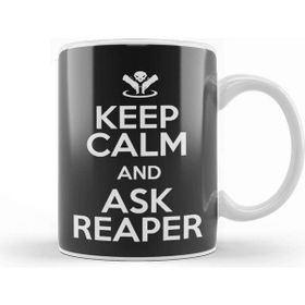 Baskı Dükkanı Keep Calm And Ask Reaper Overwatch Porselen Beyaz Kupa Bardak