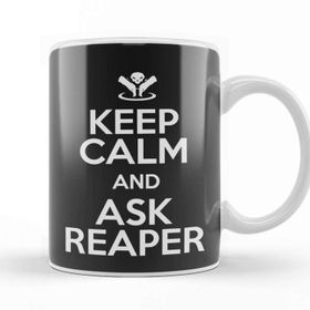 Baskı Dükkanı Keep Calm And Ask Reaper Overwatch Porselen Beyaz Kupa Bardak