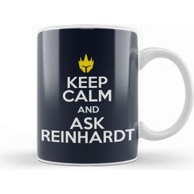 Baskı Dükkanı Keep Calm And Ask Reinhardt Overwatch Porselen Beyaz Kupa Bardak