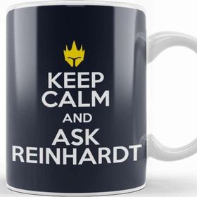 Baskı Dükkanı Keep Calm And Ask Reinhardt Overwatch Porselen Beyaz Kupa Bardak