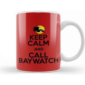 Baskı Dükkanı Keep Calm And Call Baywatch Porselen Beyaz Kupa Bardak