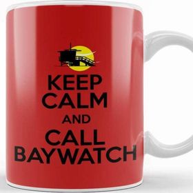 Baskı Dükkanı Keep Calm And Call Baywatch Porselen Beyaz Kupa Bardak