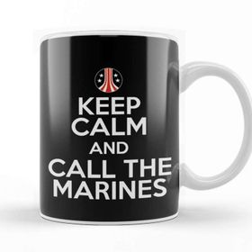 Baskı Dükkanı Keep Calm And Call The Marines Aliens Porselen Beyaz Kupa Bardak