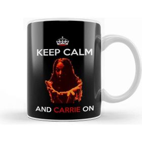 Baskı Dükkanı Keep Calm And Carrie On Porselen Beyaz Kupa Bardak