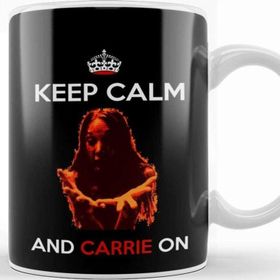 Baskı Dükkanı Keep Calm And Carrie On Porselen Beyaz Kupa Bardak