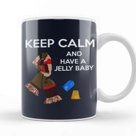 Baskı Dükkanı Keep Calm And Have A Jelly Baby Doctor Who Porselen Beyaz Kupa Bardak