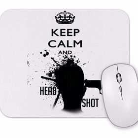 Baskı Dükkanı Keep Calm And Head Shot Mouse Pad