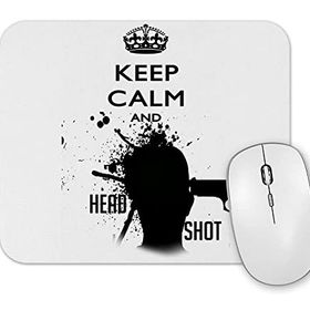 Baskı Dükkanı Keep Calm And Head Shot Mouse Pad