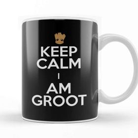 Baskı Dükkanı Keep Calm And I Am Groot Porselen Beyaz Kupa Bardak