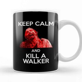Baskı Dükkanı Keep Calm And Kill A Walker The Walking Dead Porselen Beyaz Kupa Bardak