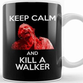 Baskı Dükkanı Keep Calm And Kill A Walker The Walking Dead Porselen Beyaz Kupa Bardak