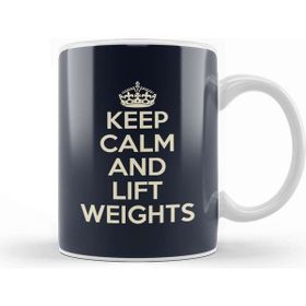 Baskı Dükkanı Keep Calm And Lift Weights Porselen Beyaz Kupa Bardak