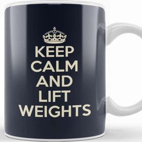 Baskı Dükkanı Keep Calm And Lift Weights Porselen Beyaz Kupa Bardak