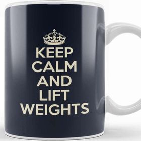 Baskı Dükkanı Keep Calm And Lift Weights Porselen Beyaz Kupa Bardak