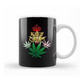 Baskı Dükkanı Keep Calm And Marijuana Leaf 01 Porselen Beyaz Kupa Bardak