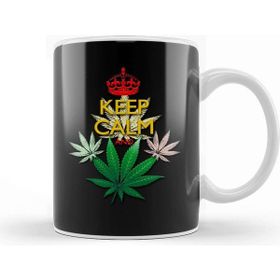 Baskı Dükkanı Keep Calm And Marijuana Leaf 01 Porselen Beyaz Kupa Bardak