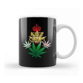 Baskı Dükkanı Keep Calm And Marijuana Leaf 01 Porselen Beyaz Kupa Bardak