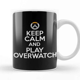 Baskı Dükkanı Keep Calm And Play Overwatch Porselen Beyaz Kupa Bardak