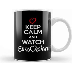 Baskı Dükkanı Keep Calm And Watch Eurovision Porselen Beyaz Kupa Bardak