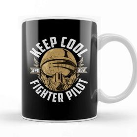 Baskı Dükkanı Keep Cool And Be A Fighter Pilot Porselen Beyaz Kupa Bardak