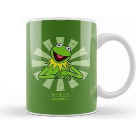 Baskı Dükkanı Kermit The Frog Retro Japanese 01 Porselen Beyaz Kupa Bardak