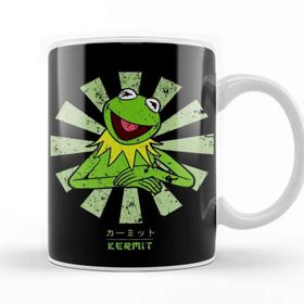 Baskı Dükkanı Kermit The Frog Retro Japanese 01 Porselen Beyaz Kupa Bardak