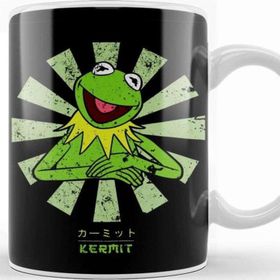 Baskı Dükkanı Kermit The Frog Retro Japanese 01 Porselen Beyaz Kupa Bardak