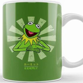 Baskı Dükkanı Kermit The Frog Retro Japanese 01 Porselen Beyaz Kupa Bardak