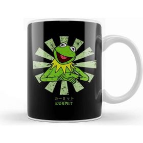 Baskı Dükkanı Kermit The Frog Retro Japanese Porselen Beyaz Kupa Bardak