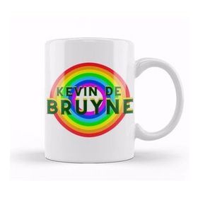 Baskı Dükkanı Kevin De Bruyne Vintage Retro Rainbow Style Kupa